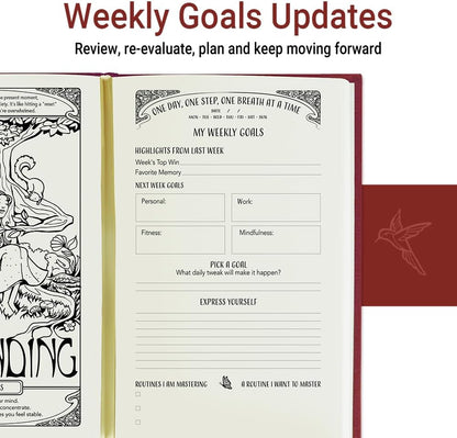 Gratitude Journal for Women with Guided Daily Prompts, Goal Setting & Habit Tracker—90-Day Mindfulness & Self-Care Journal with Relaxing Coloring Pages for Mood, Mindset & Sobriety Support (Hardcover)