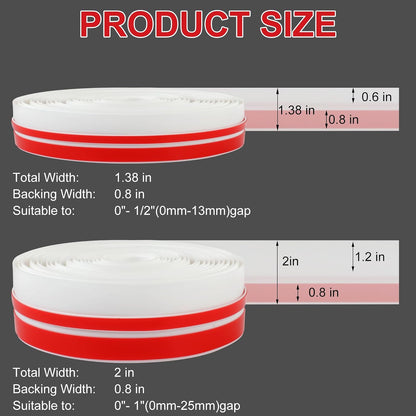 Benory T-Shaped Silicone Door Weather Stripping, Clear, 1.38" W x 20 ft | T-shaped design helps the seal stay in place on door frames while reducing drafts, energy loss, and outside noise