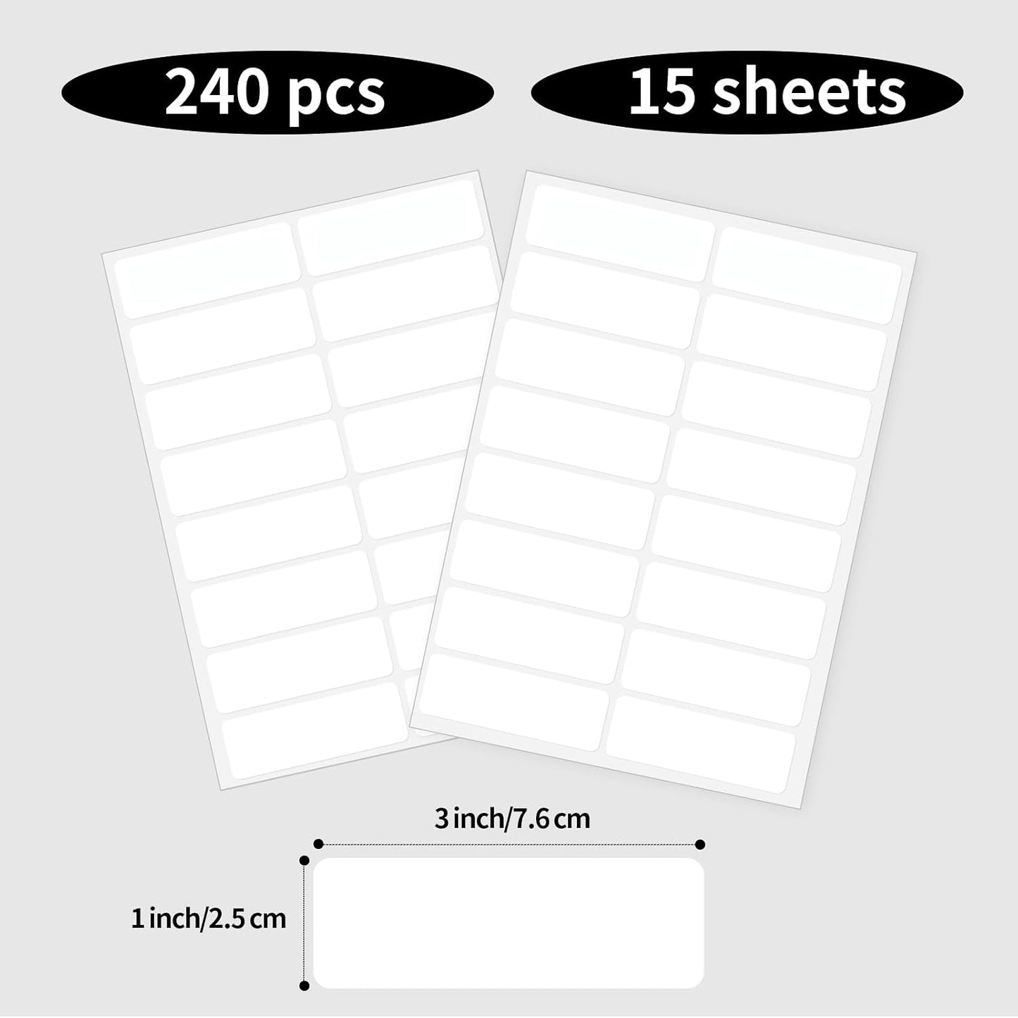 Removable Freezer Labels Stickers, 1 x 3 Inch Blank Removable Freezer Labels Food Storage Stickers, Date Label Waterproof Oil Resistant Easy Clean No Residue- 250 Sheets