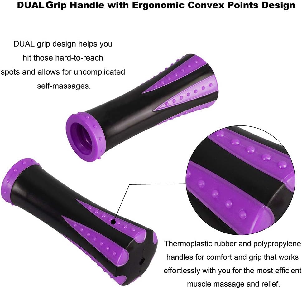 YANSYI Professional 9-Roller Deep Tissue Massage Stick - Portable Muscle Recovery Roller for Athletes, Relieves Post-Workout Soreness & Leg/Back Pain - Portable Physio Tool (Blue 1)