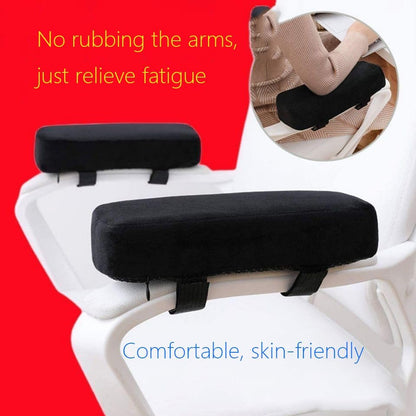 Arm Cushions for Office Chairs Office Chair Armrest Pads, Memory Foam Arm Cushions for Office & Computer Chairs, Soft Elbow Support Arm Rest Covers for Desk Chair, (1 Pair Black)