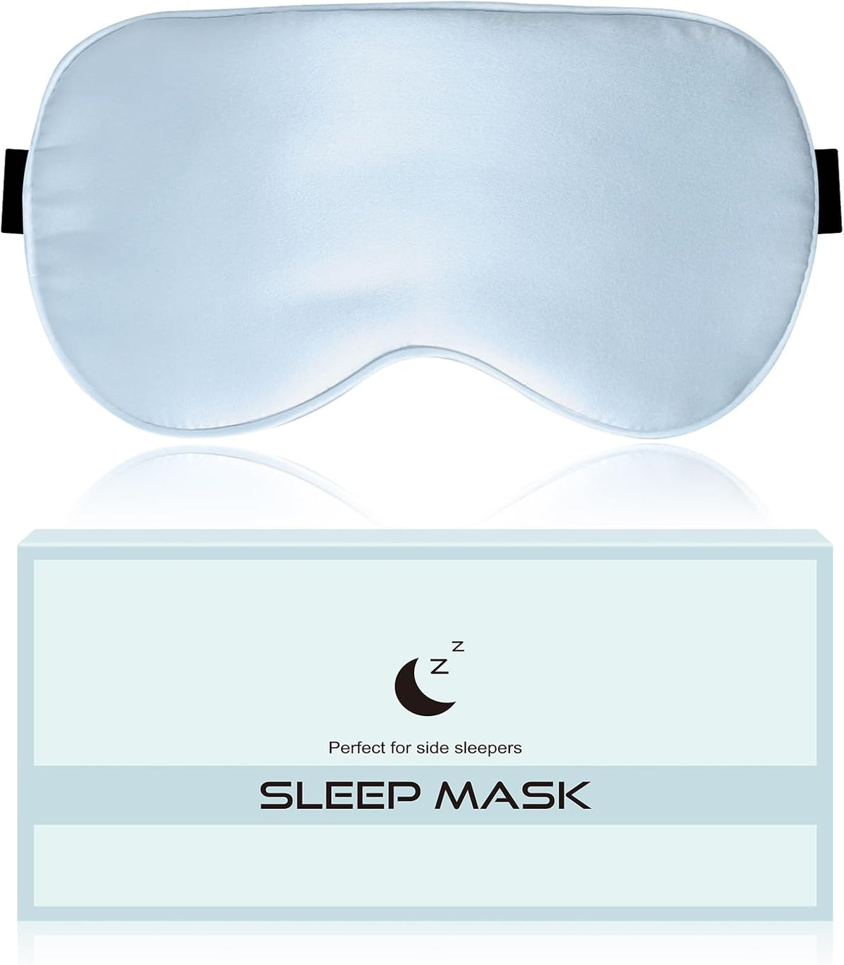 Silk Sleep Mask for Women and Men - Soft Breathable Organic Natural Mulberry Silk Fabric Blackout Eye Mask with Adjustable Straps No Pressure Eye Mask for Travel Essentials Gifts (Black)