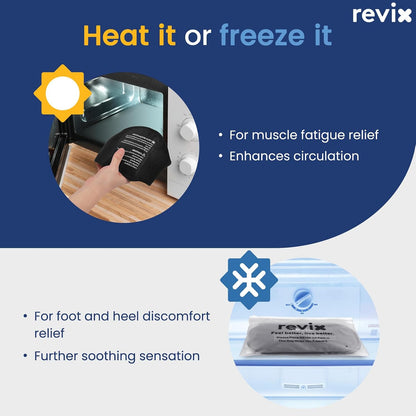 REVIX Heel Ice Pack Wrap for Plantar Fasciitis & Heel Spurs, Hot & Cold Gel