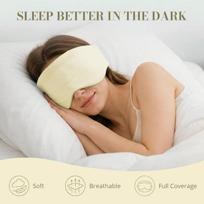 Sleep Mask for Women Men, Reversible Eye Mask Sleeping with Cozy & Cooling Sides, Adjustable Velcro Band, Blackout Face-Hugging Padded Eye Cover for Sleeping Travel Office, Grey/White