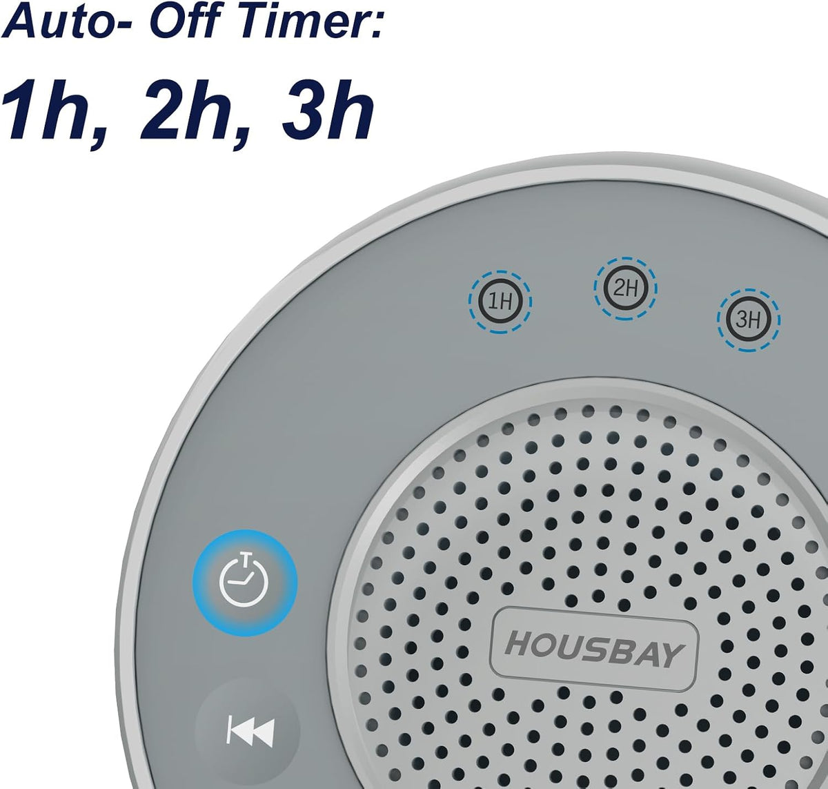 Housbay White Noise Machine with 31 Soothing Sounds, 5W Loud Stereo Sound, Auto-Off Timer, Adjustable Volume, Sleep Sound Machine for Baby, Kid, Adult -Wood Grain