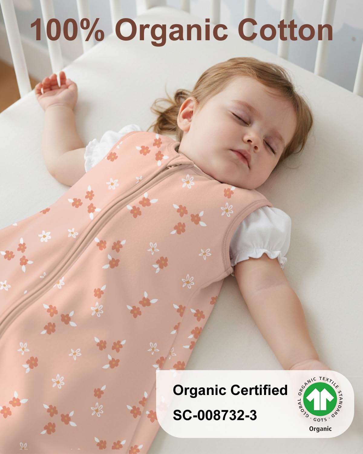 Yoofoss Baby Sleep Sack 0-6 Months Wearable Blanket for Babies 100% Organic Cotton 2-Way Zipper TOG 0.5 Toddler Sleeping Sack 3 Pack, Sleep Sacks
