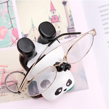 Cute Panda Glasses Display Stand for Nightstand, Funny Decorative Eyeglass Sunglass Holder, Home Office Desk Decoration (Handstand Panda)