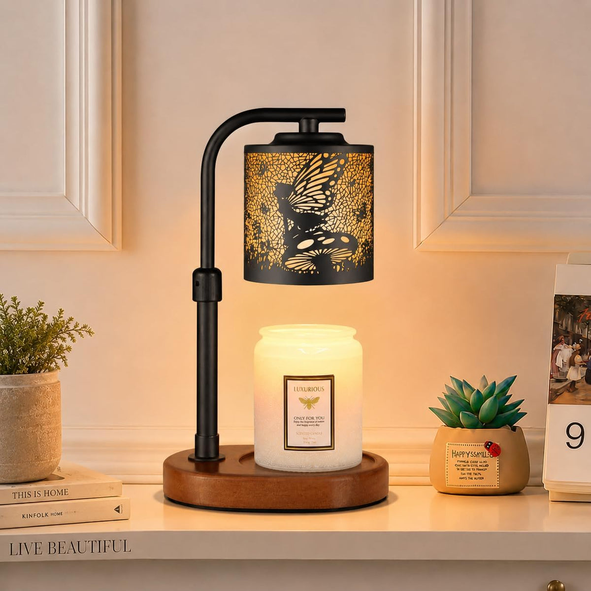 kobodon Candle Warmer Lamp with Timer Dragonfly Electric Candle Lamp Warmer
