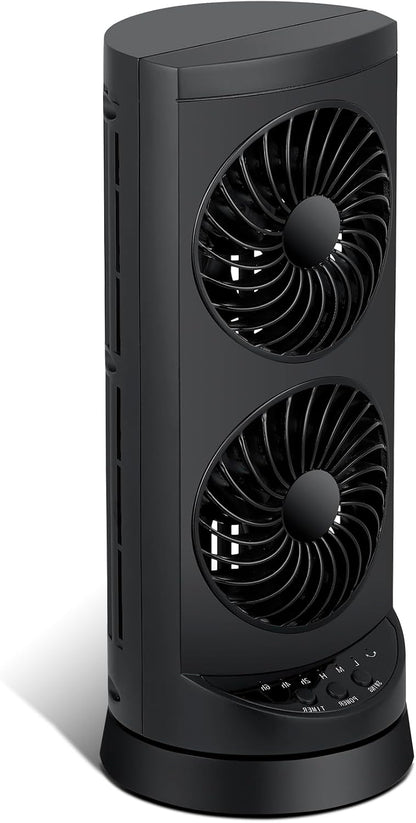 KopBeau Tower Fan for Bedroom, Portable Desk Table Fan with Remote,4 Speeds,12H Timer,60° & 110° Oscillating Electric Fans that Blow Cold Air,Fast Cooling Fan for Home Office Dorm