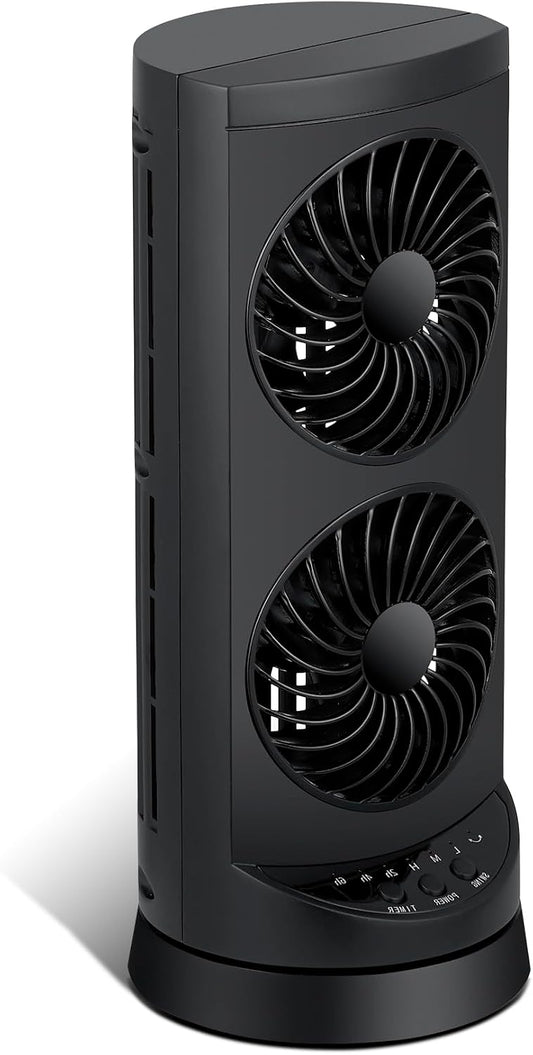 KopBeau Tower Fan for Bedroom, Portable Desk Table Fan with Remote,4 Speeds,12H Timer,60° & 110° Oscillating Electric Fans that Blow Cold Air,Fast Cooling Fan for Home Office Dorm