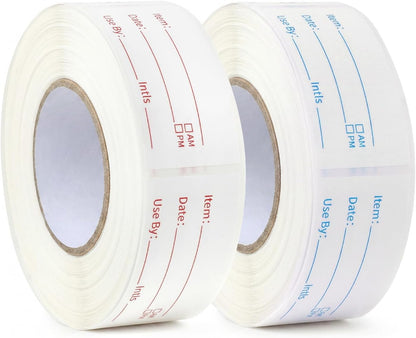 2 Rolls 1000 Pieces Freezer Labels, Write-On Waterproof & Oil-Proof,Removable Food Labels & Write-On Tape for Food Containers Perfect for Food Labeling and Storage Organization