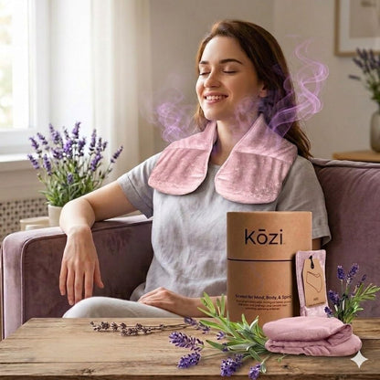 Kozi Neck Heating Pad | Microwaveable Weighted Shoulder Heating Pad | Neck and Shoulder Heating Pad with Clay Beads & Aromatherapy (Khol)