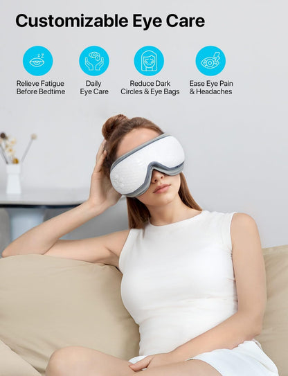 ALLJOY Eye Massager with Heat and Cooling, FSA Eligible HSA | Eye Massager with Removable Gel Mask, Birthday Gifts for Women Men Her Him Eye Care Devices for Migraine, Reduce Dry Eyes