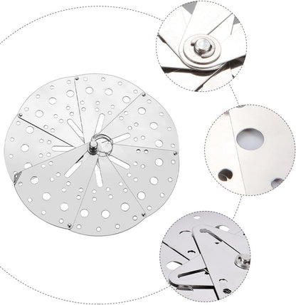 Healifty Adjustable Stainless Steel Anti-spill Lid with Overflow Spill Stopper Cover, Multi-function Kitchen Pot Lid, Telescopic Size for Cooking and Steaming