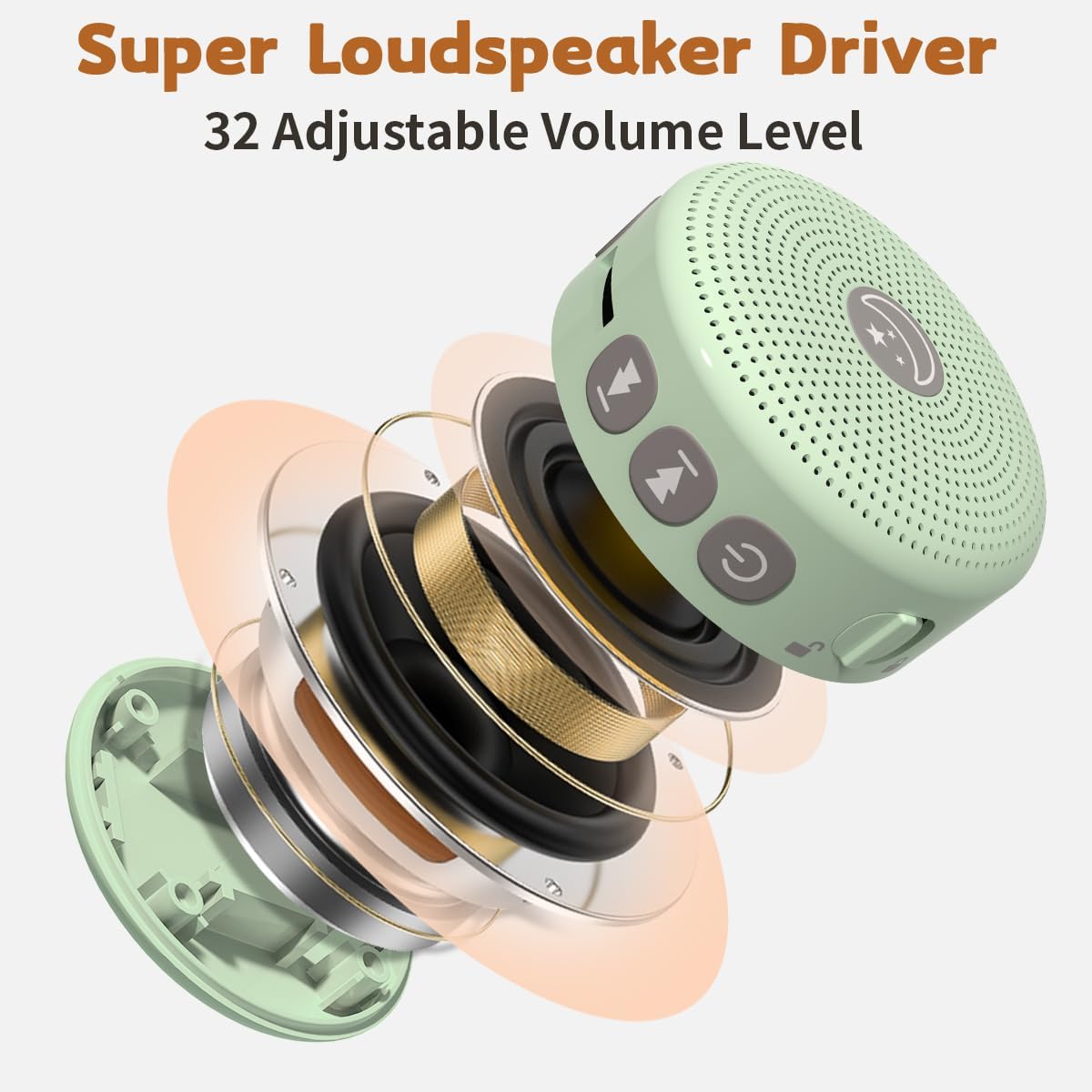 Portable Sound Machine Mini White Noise Machine Baby Shushing Brown Noise Machine with 30 Soothing Sounds for Kids Adults Dogs Auto-Off Timer 32 Volume Levels Sleep Machine for Home Office Privacy