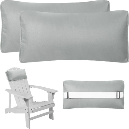 Headrest Pillow for Patio Chaise Lounge Chair, Outdoor Chaise Pillows with Adjustable Elastic Stripe Head Resting Pillows for Recliner Office Chair, Dark Blue 2 Pack
