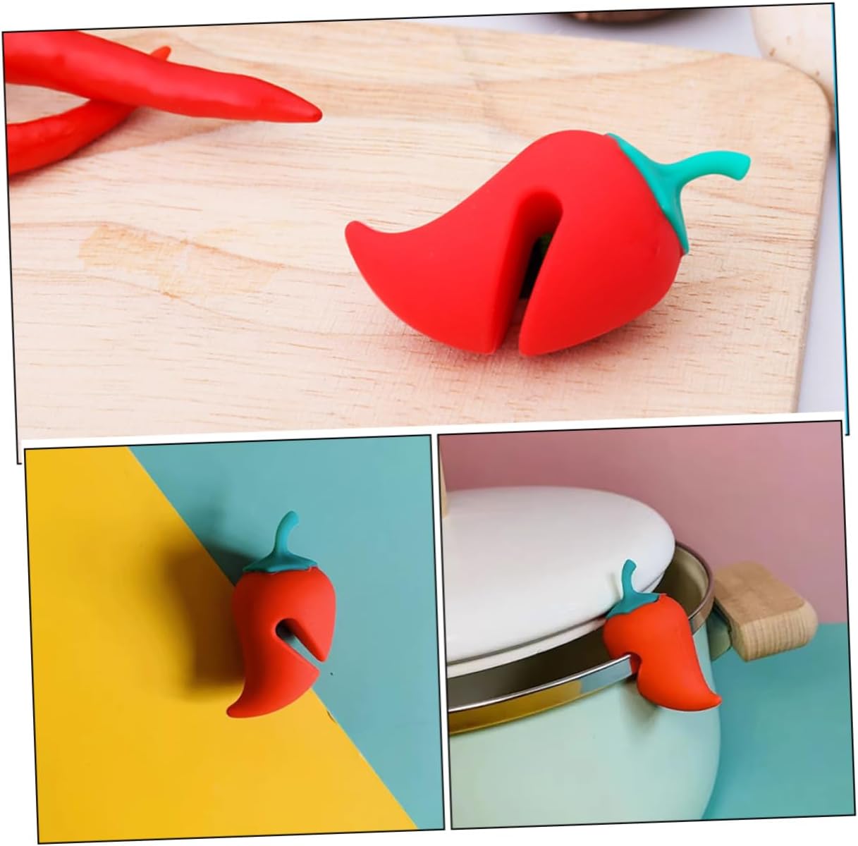 MAGICLULU 4pcs Heat Resistant Silicone Spill Stopper Lid Lifter for Pots Prevent Boilovers Compact Kitchen Gadget for Soup and Sauces Versatile Cooking Tool for Easy Use