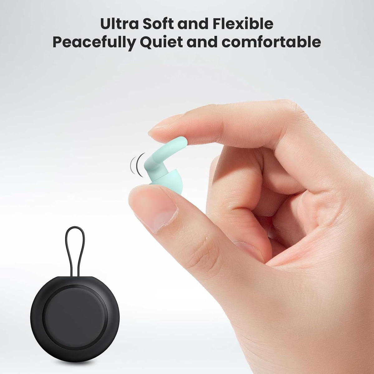 JUSTRVN Ear Plugs for Sleeping, 2 Pairs of Reusable Earplugs for Noise Reduction 25dB-30dB with 8 Ear Tips, Soft Hearing Protection Ear Plugs for Concert,Noise Sensitivity, Study & Work, Black