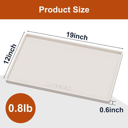 34" x 22" Extra Thick Silicone Mat Waterproof with Raised Edge, | Under Sink Mat for Kitchen & Bathroom, Kitchen Cabinet Liner, Multi-Purpose for Storage & Protection