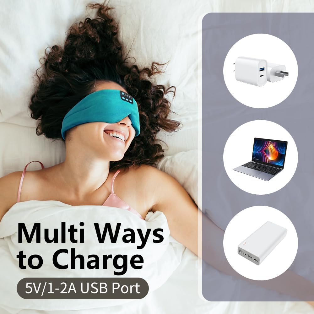 Joythink Sleep Headphones Bluetooth Sleep Mask Silk Headband Earphones Bluetooth Eye Mask for Sleeping On Side Blackout Soft Sleep Earphones Music Kids Children Eye Cover Purple