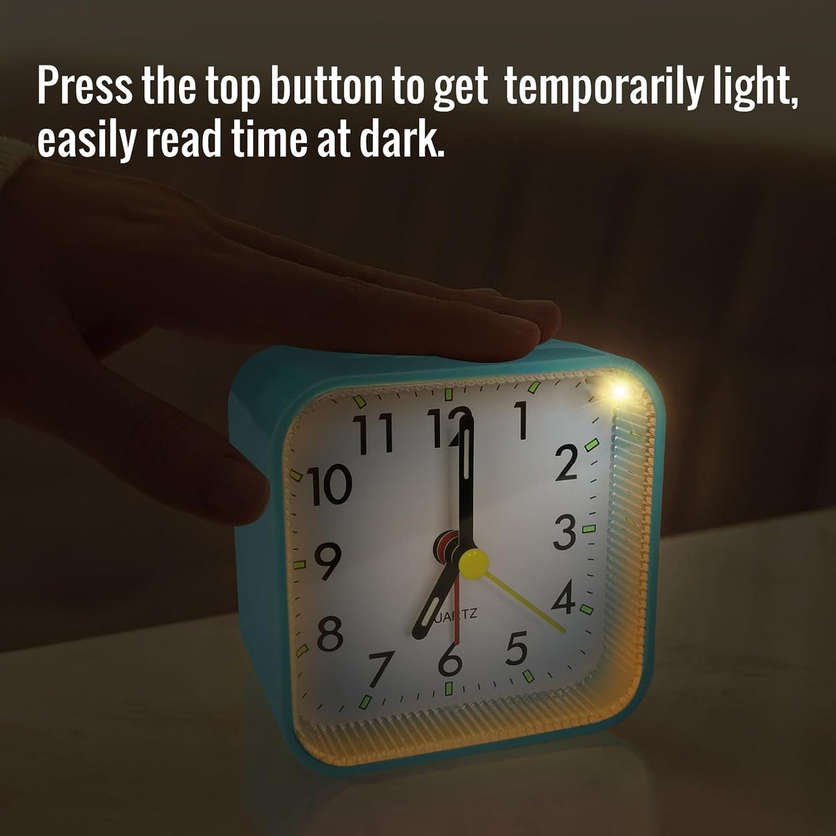 Lamisola Small Analog Travel Alarm Clock, Battery Operated Desk Table Shelf Clock for Kids, Quieter Bedside Alarm Clocks for Bedrooms Bathroom Living Room Kitchen, Black