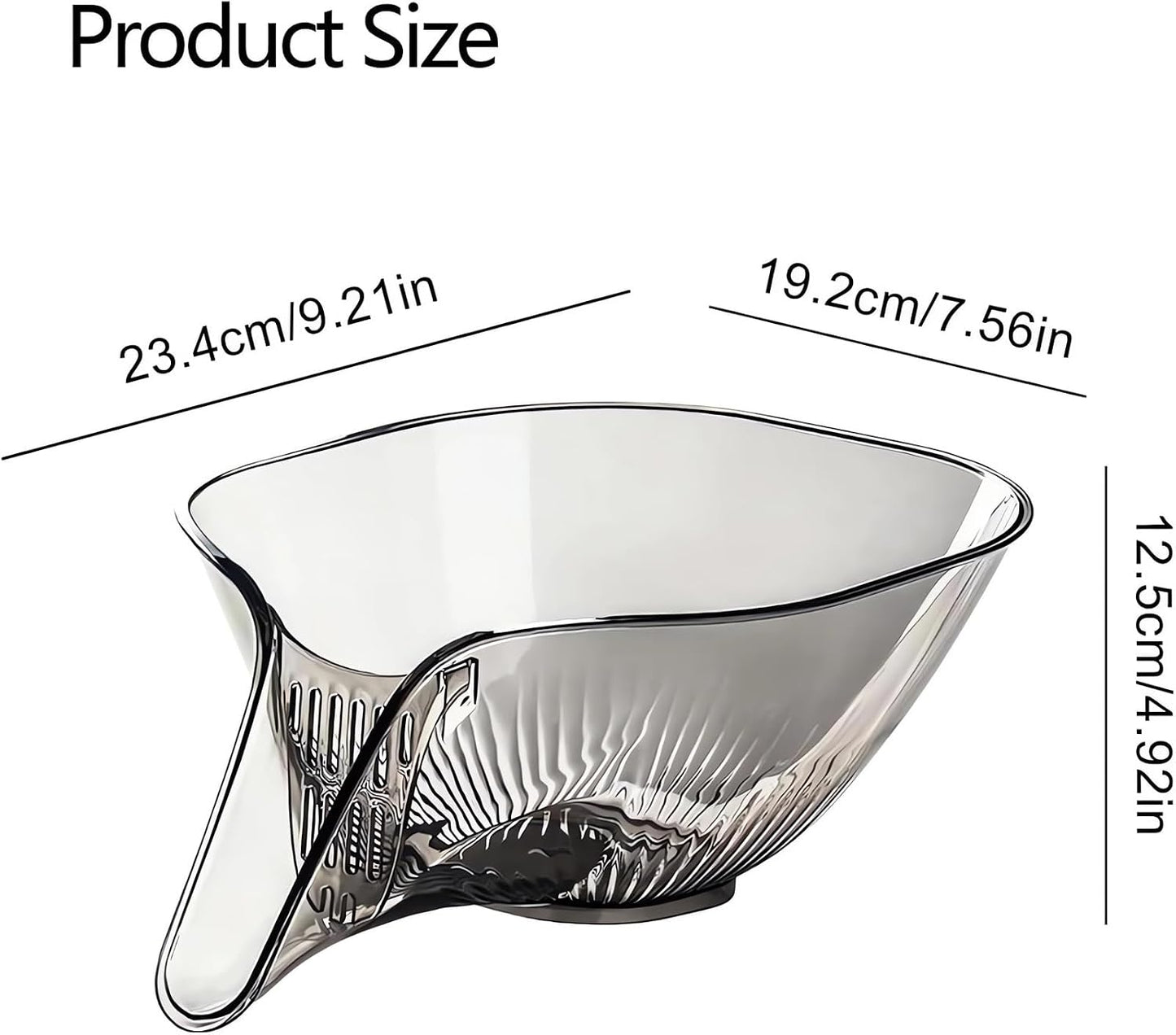 Multi-functional Drain Basket - 2024 New Fruit Cleaning Bowl with Strainer Container, Kitchen Sink Food Catcher Drainer Rinser Vegetable Washing Filter over the Colander (1PC, Clear)
