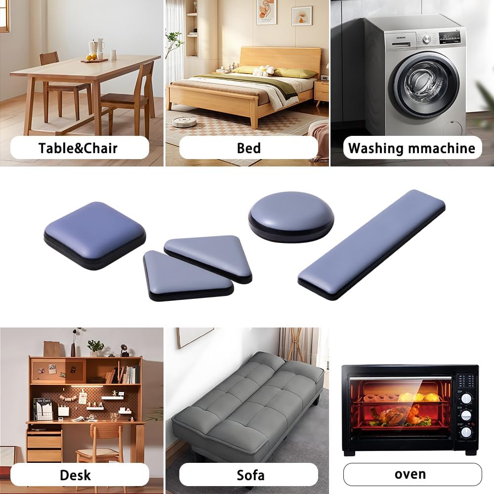 Furniture Sliders for Carpet and Hardwood Floors Adhesive Furniture Glides Self-Stick Furniture Sliders Pads (rectangular25*100mm,8)