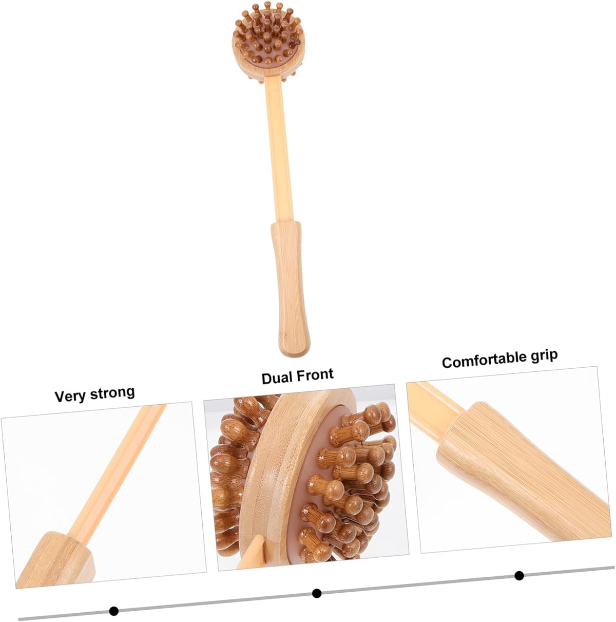 Bamboo Massage Hammer Handheld Wood Massager for Neck Shoulder Back Acupoint Therapy with Ergonomic Handle for Muscle Relief and Relaxation