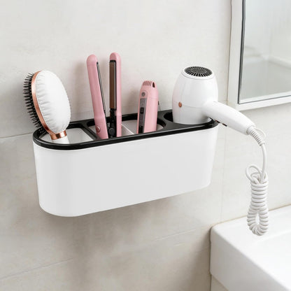 Hair Dryer Holder, Hair Tool Organizer Cabinet Door, Strong Self Adhesive Blow Dryer Bathroom Hanger, for Storage Straightener Curling Iron Hot Styling Tools Flat Iron