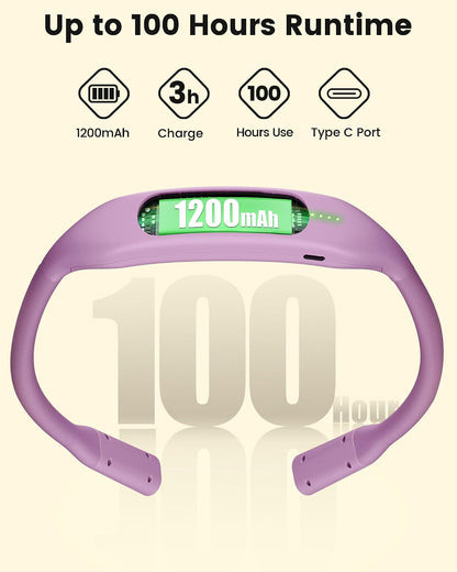 Glocusent Neck Book Light, Rechargeable Neck Lights for Crafts Reading | 1200mAh, Hands Free, 5 Colors, 5 Brightness, Lightweight, Book Lovers Gifts, Ergonomic, Bendable, Knitting, Repairing, Reader