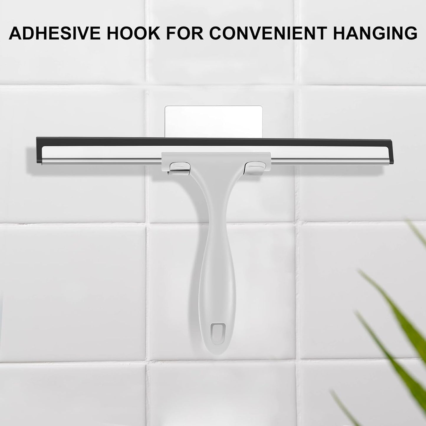 SetSail Squeegee for Shower Glass Door, 10 Inches, Black | Stainless Steel Shower Squeegee for Glass Doors, All-Purpose Window Squeegee for Shower Mirror Bathroom Car Window Cleaning