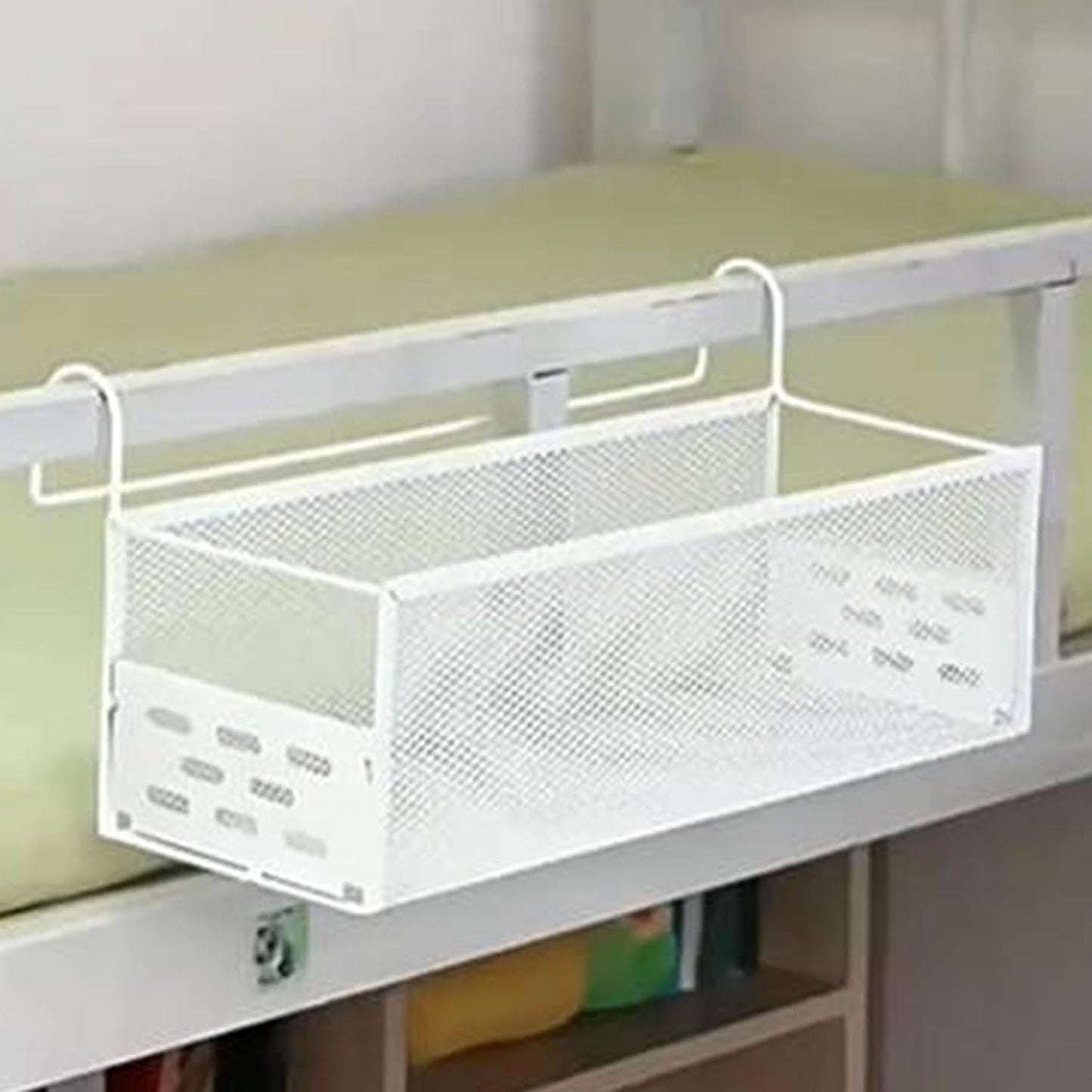 Dorm Bed Shelf Bunk Bed Organizer Shelf Bedside Hanging Organizer for Phone Office Tissues Dorm Bunk, Black
