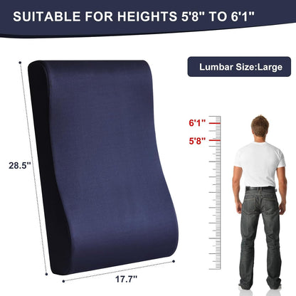 2-in-1 Neck Pillow Lumbar Support Pillow for Recliner Couch& Glider Chair - High Resilient Foam Ergonomic Back Support for High-Back Rocking Chairs, Glider Rocker Replacement Cushions Navy S