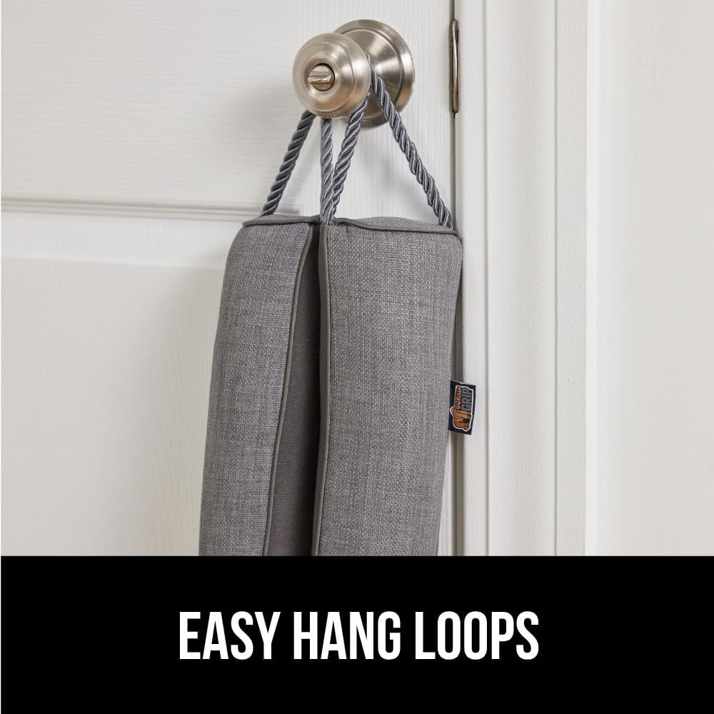 GORILLA GRIP Door Draft Stopper for Bottom of Doors, Cold Air Insulation Sweep, Weather Stripping Seal Noise, Soundproofing, Warmth Sealer, Easy Install Gap Filler, Home Essentials, 32 Inch, Gray