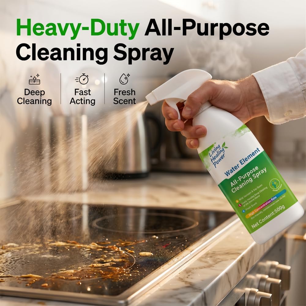 Heavy Duty Oil Stain Remover – 500ml Multi-Purpose Kitchen Cleaner for Grill, Stove, Vent Hood, Grease Remover for Appliances – Degreasing Spray for Home Kitchen Use (1 PC)