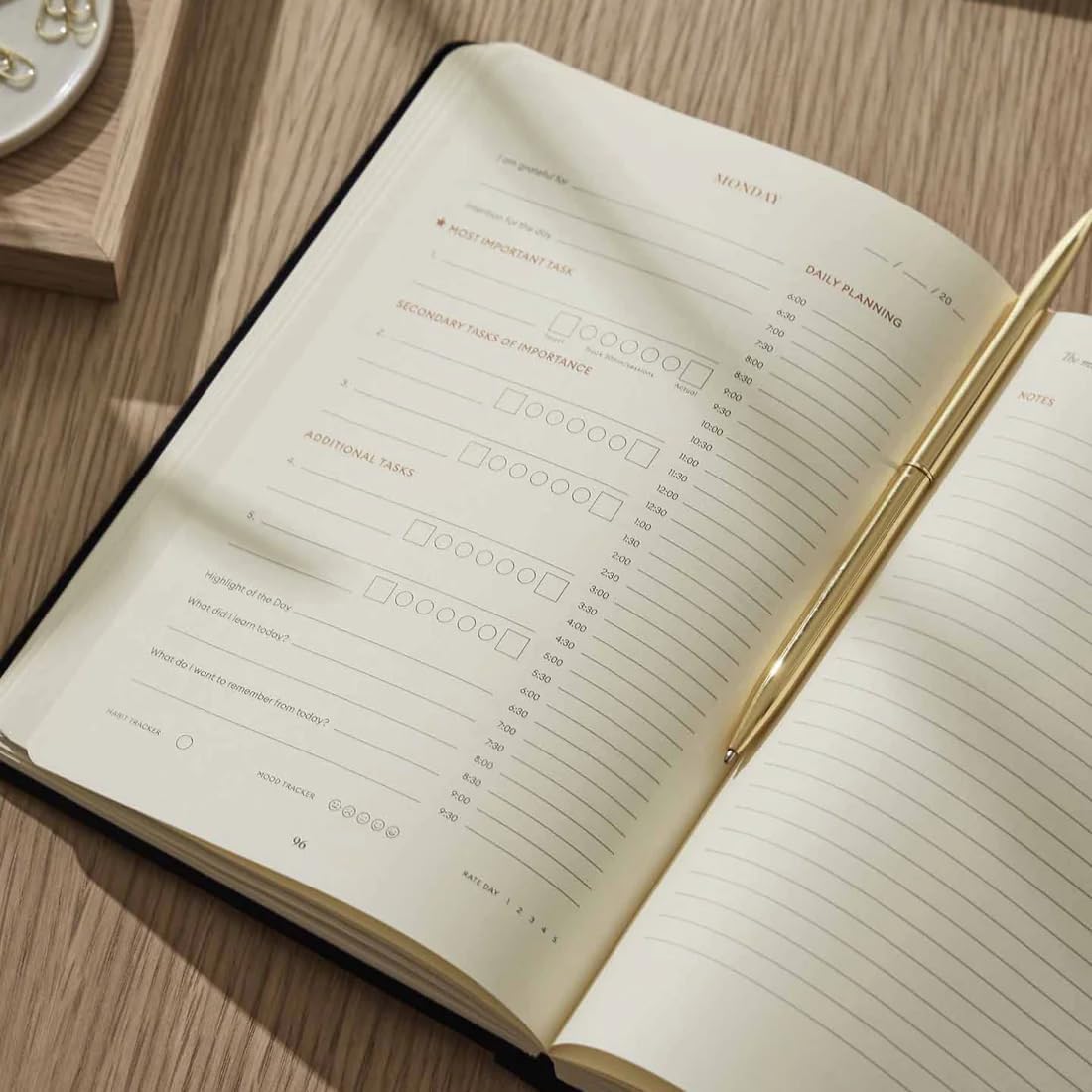 Intelligent Change - 3-Month Productivity Planner, Productivity Tools for Time-Management and Mindfulness, Daily To-Do List, A5 Undated Quarterly Planner, Beige (Beige)