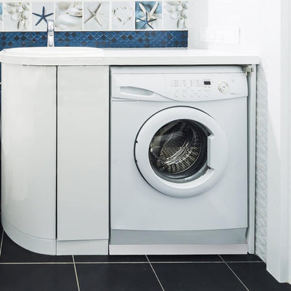VEVOR 32 x 30 x 2.5 Inch Washing Machine Pan 18 GA Thickness 304 Stainless Steel Heavy Duty Compact Washer Drip Tray with Drain Hole & Hose Adapter