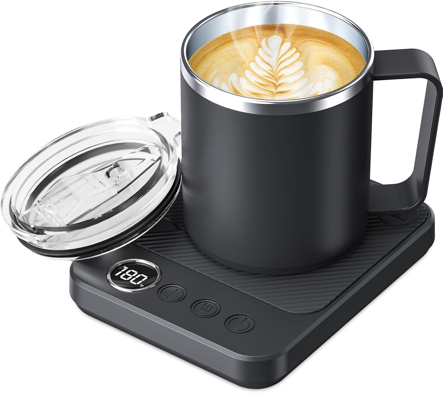 Felibeaco Coffee Mug Warmer & Mug Set for Desk, Smart Coffee Cup Warmer with 16oz Heated Mug, Cup Heater with Auto Shut Off for Office/Home, Coffee Gifts for Women/Men/Dad on Father‘s Day, Red