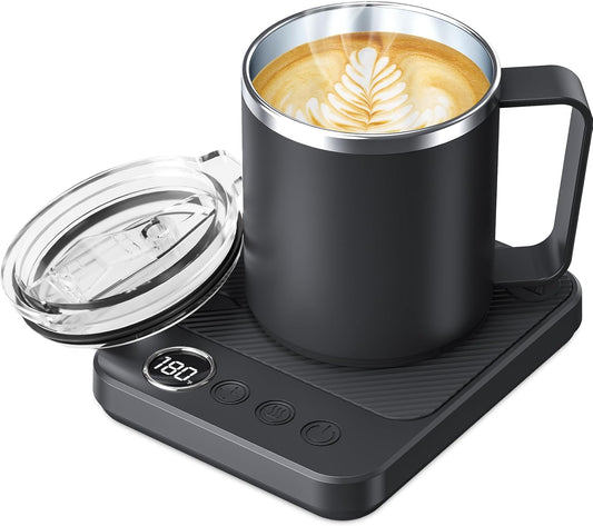 Felibeaco Coffee Mug Warmer & Mug Set for Desk, Smart Coffee Cup Warmer with 16oz Heated Mug, Cup Heater with Auto Shut Off for Office/Home, Coffee Gifts for Women/Men/Dad on Father‘s Day, Red