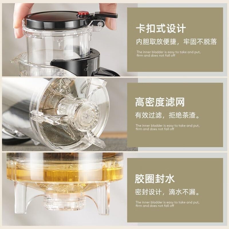500ML Glass Teapot with Detachable Infuser Filter Teapot for Loose Leaf Tea