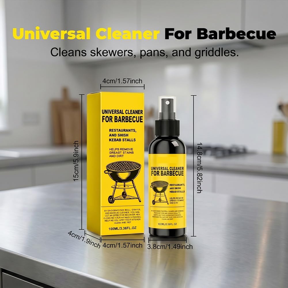 Grill Cleansing Spray, BBQ Cleaner Multi Purpose Kitchen Degreaser, Oven Stove Air Fryer Cleaning Fluid for Stubborn Burnt Grease Stains Indoor Outdoor Home Cooking Surfaces