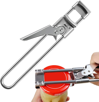 Bottle Opener & Jar Opener,Adjustable Stainless Steel Can Opener | Jar Opener,Bottle Opener,Can Opener,Jar Lid Opener Adjustable,Stainless Steel,Multifunctional Jar Lid Opener for Senior