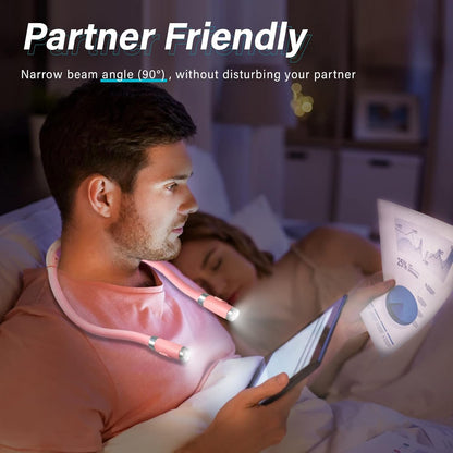 Vekkia Rechargeable LED Neck Book Light for Reading in Bed