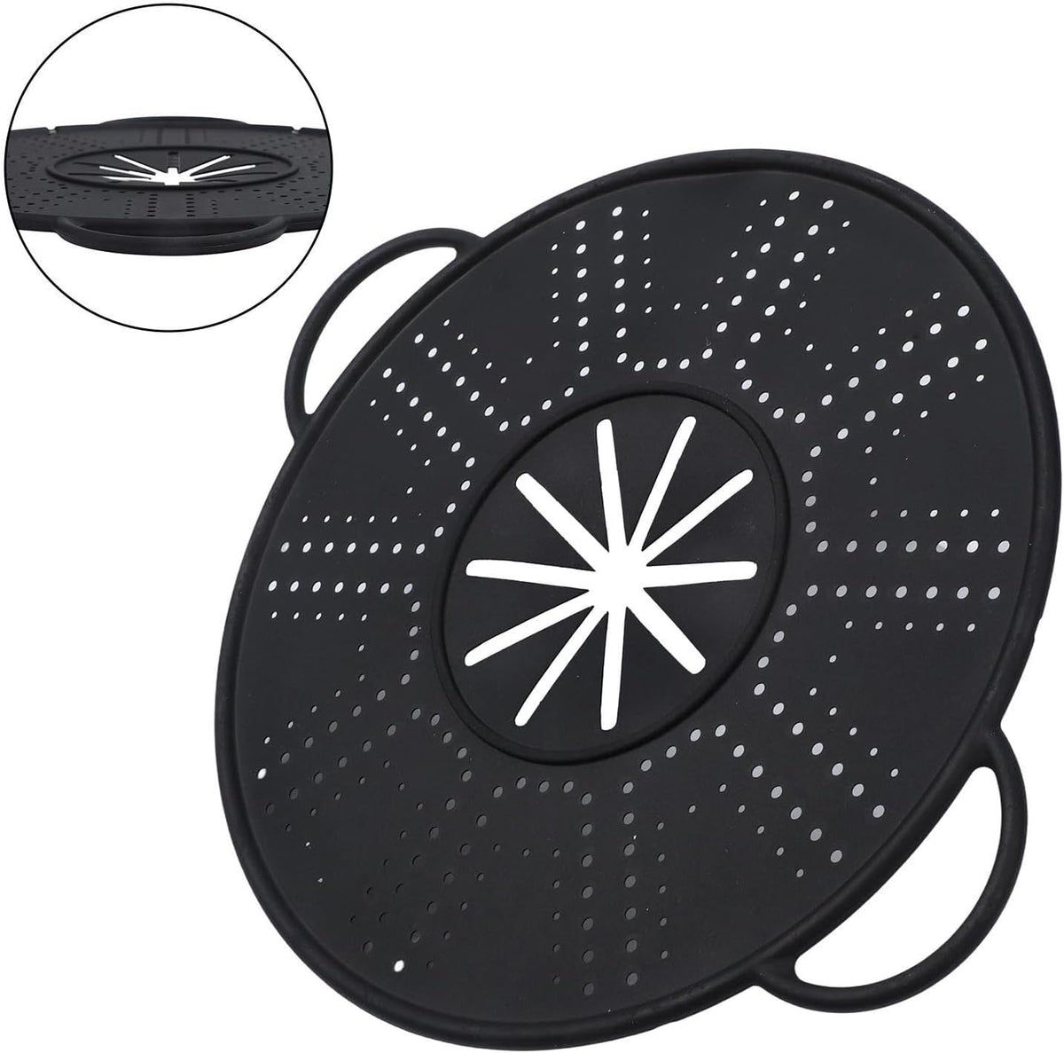 Large Silicone Spill Stopper Lid for Kitchen Pots Pans(white)
