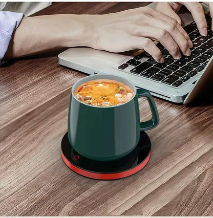 Mug Warmer Heating Plate, Dual Use Drink & Candle Warmer Desk | Heat insulated plate, warms drinks, melts candles, mini size fits home office flat mugs