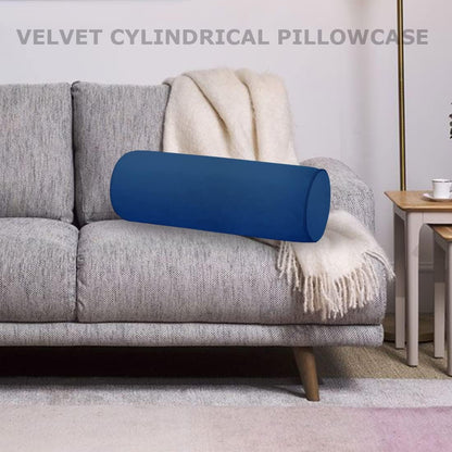 Neck Roll Pillowcases Velvet Cylindrical Pillow Covers 16"x6" with Hidden Zipper for House Home Decor Neck Roll Pillow Cervical Neck Roll Memory Pillow Cylinder Round Cushion (Black, 16x6)