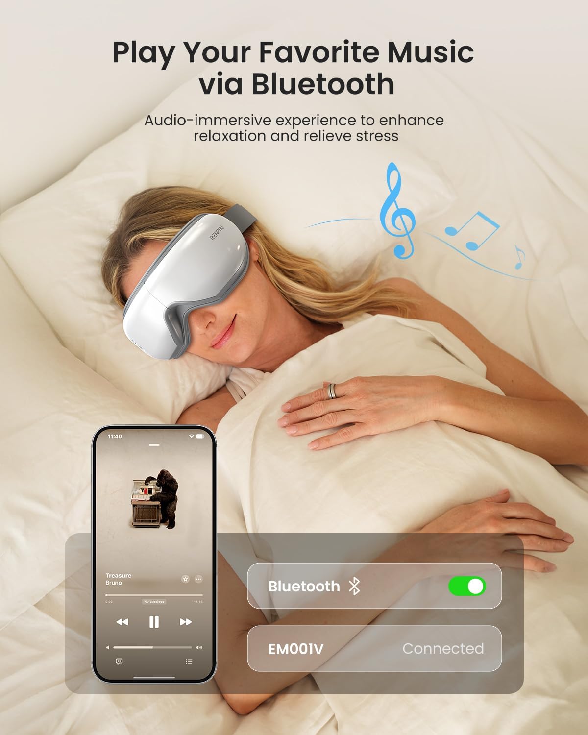 RENPHO Eyeris 1 Eye Massager with Heat, Heated Massage Eye Mask