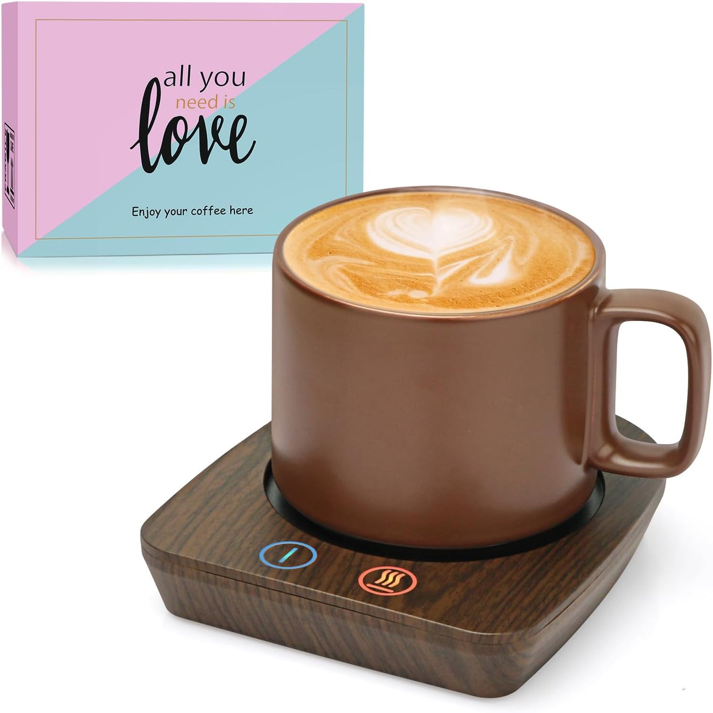 VOBAGA Coffee Mug Warmer, 4 Hours Auto Shut Off Cup Warmer for Office Home Desk with 3 Temperature Settings, Electric Beverage Warmer for Cocoa,Tea, Milk, Soup, for Coffee Gifts, Sky Blue (No Cup)