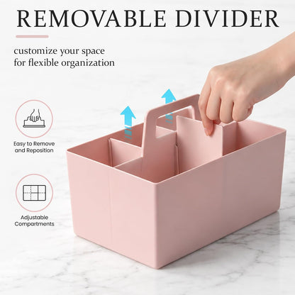 Anyoifax Portable Shower Caddy with Removable Compartment, Large Gray | Plastic Shower Basket Bathroom Caddy Organizer with Handle, College Dorm Storage, Baby Bath Essential, Cleaning Supply Caddy