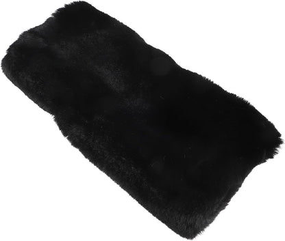 DOITOOL Portable Plush Hand Warmer Muff for Women with Delicate Appearance, Warm Hands Clothing Accessory, for Traveling and Winter Weddings, Black Soft Faux Fur Arm Warmer Pouch